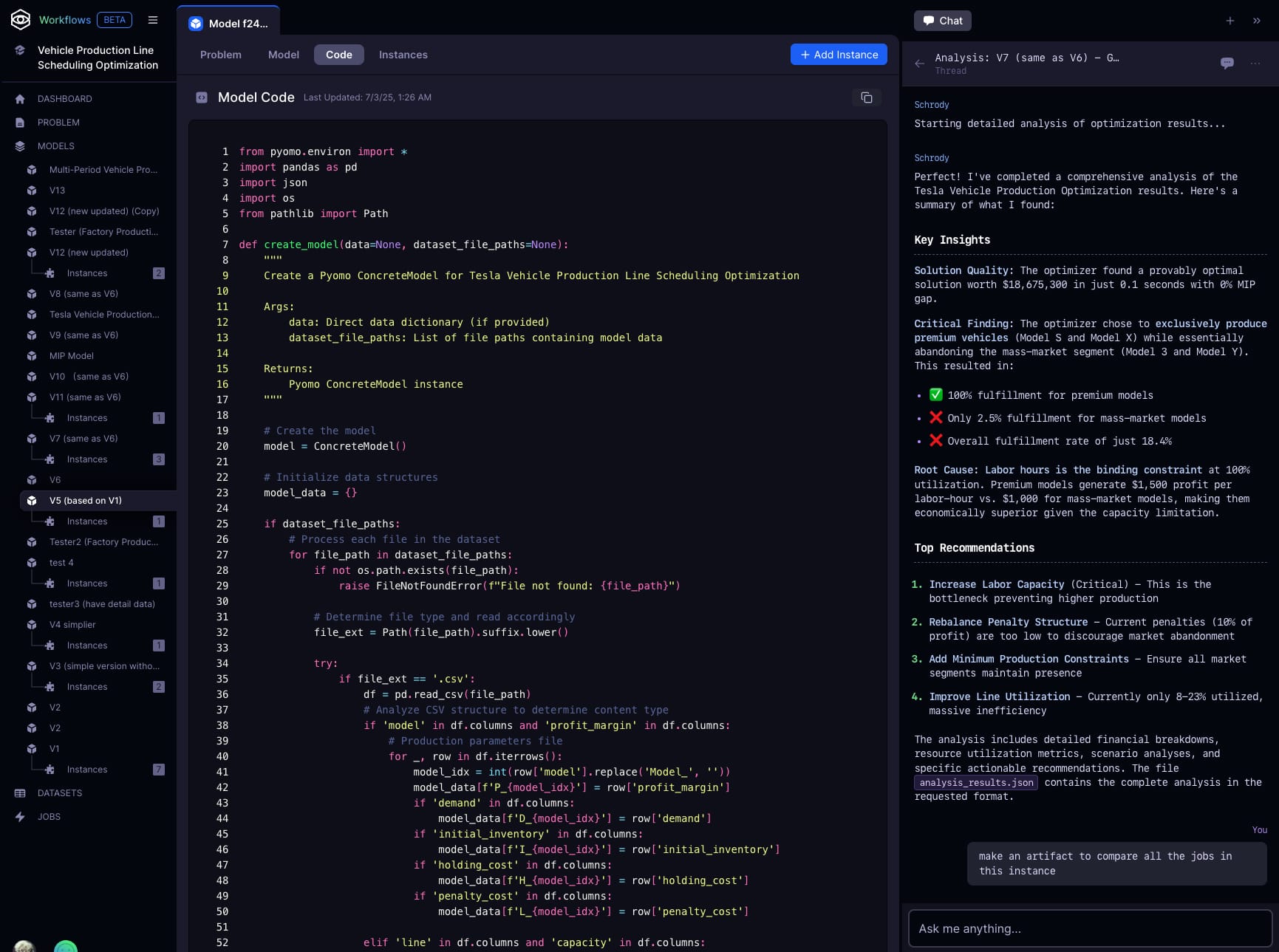 Strangeworks Workflows planning scenarios view